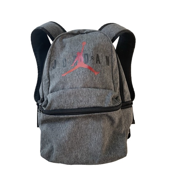 Nike Air Jordan Backpack Gray With Red Jordan Logo Padded Back Basketball - Picture 1 of 10